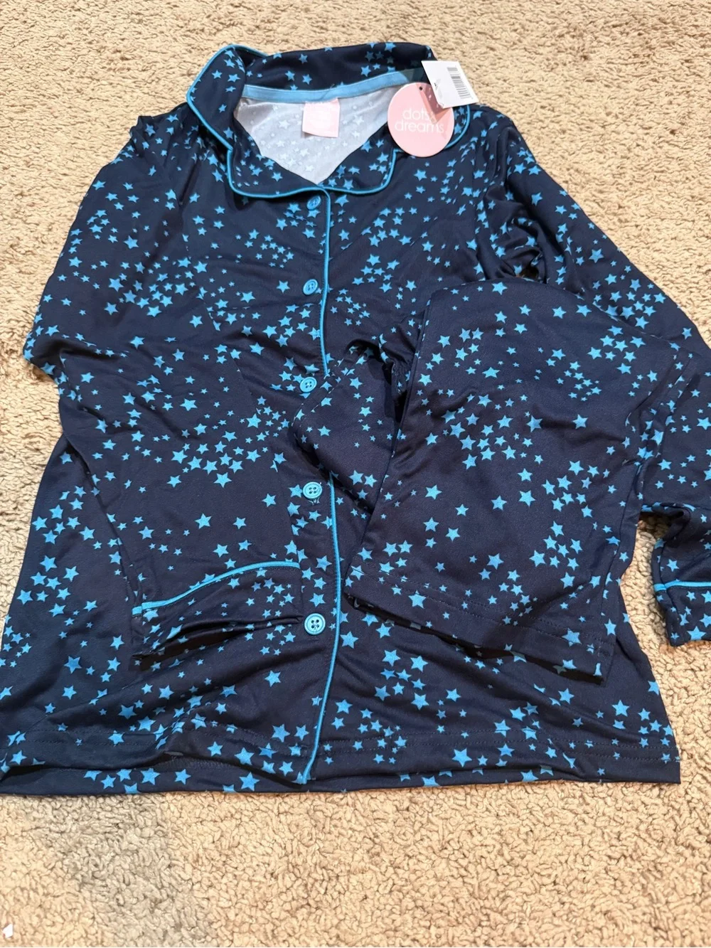 Blue Star Print Pajama Set